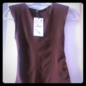 Zara brown body suit -Small - brand new